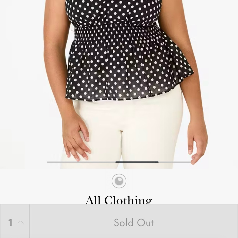 Kate Spade-Dot Dot Dot Smocked Top, Size M - Picture 3 of 13